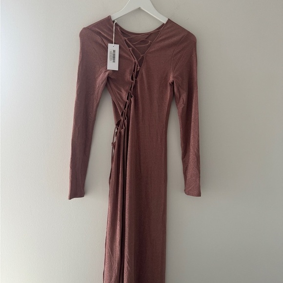 REFORMATION NWT Kinsey Knit Dress in Pink Sparkle S - Picture 12 of 14